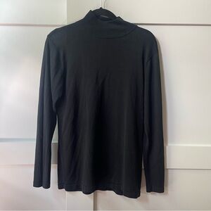 Lord & Taylor size M Black Turtleneck Long Sleeve Top silk